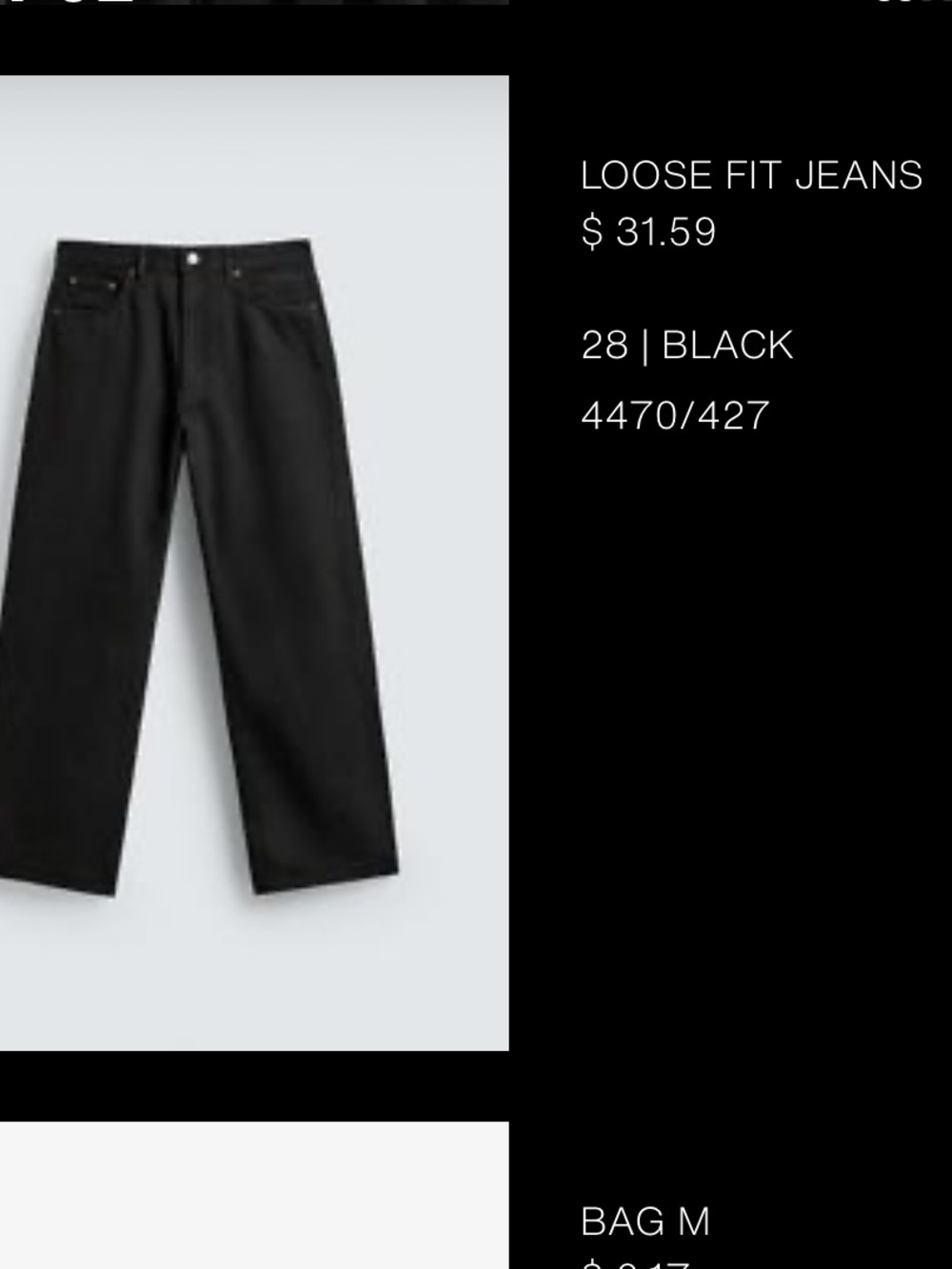 ZARA Never used black jeans - Men